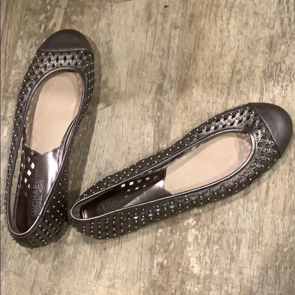 Michael Kors silver studded Flats